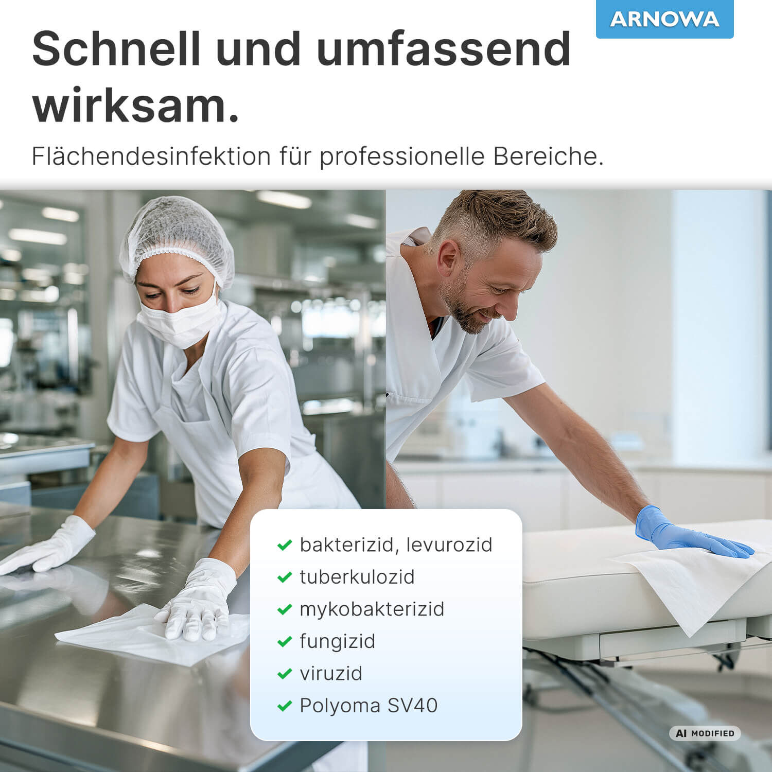Desinfektionstücher DesiQuick Wipes Forte Wirkspektren
