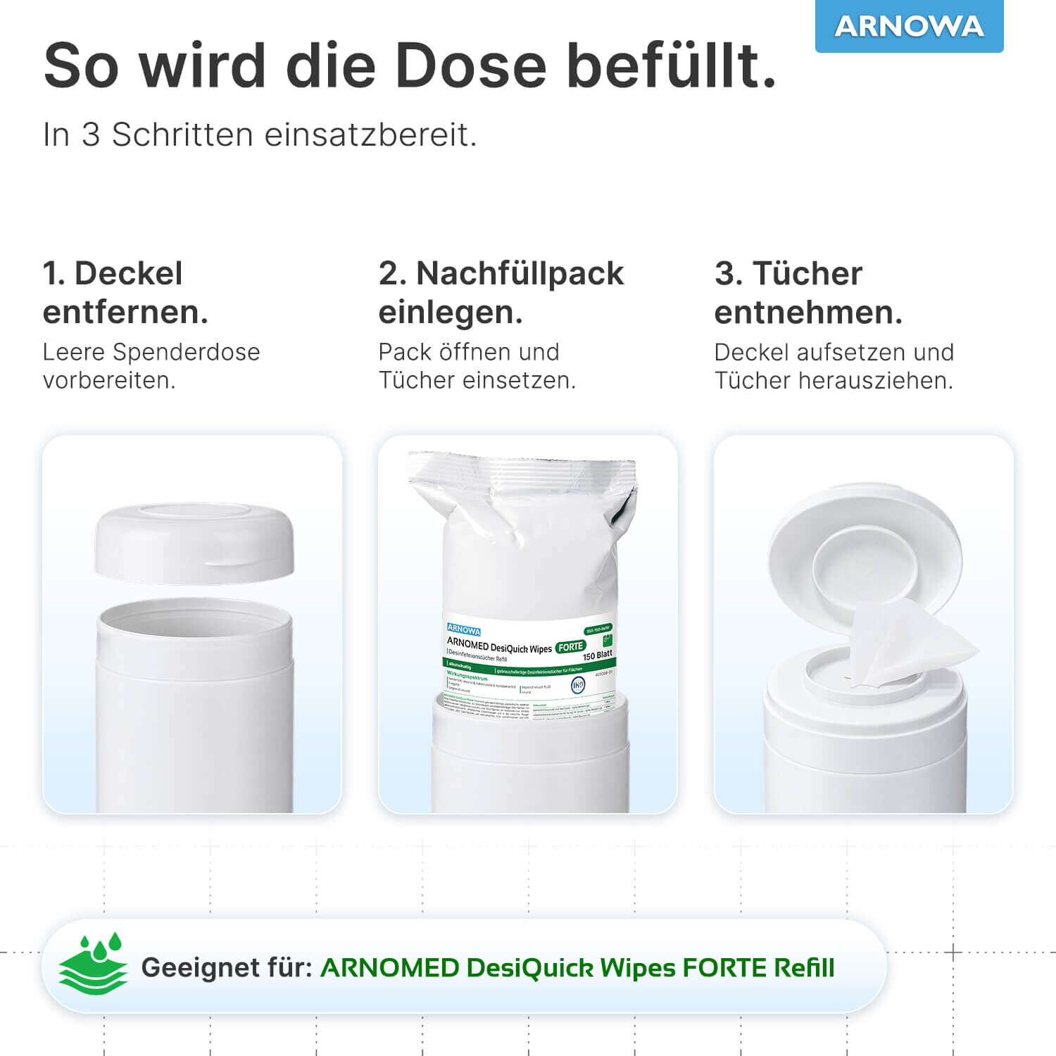 Desinfektionstücher DesiQuick Wipes Forte Befüllung Dose