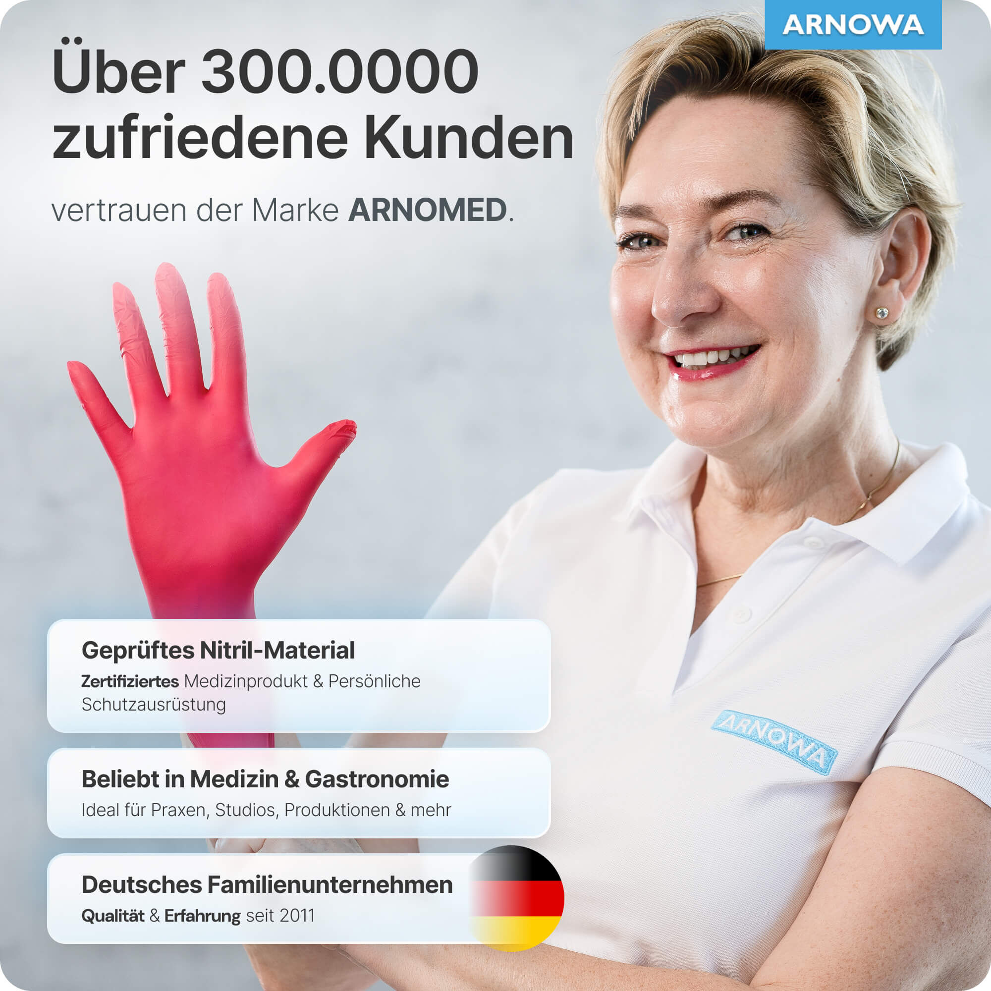 ARNOMED Nitril Handschuhe Rot