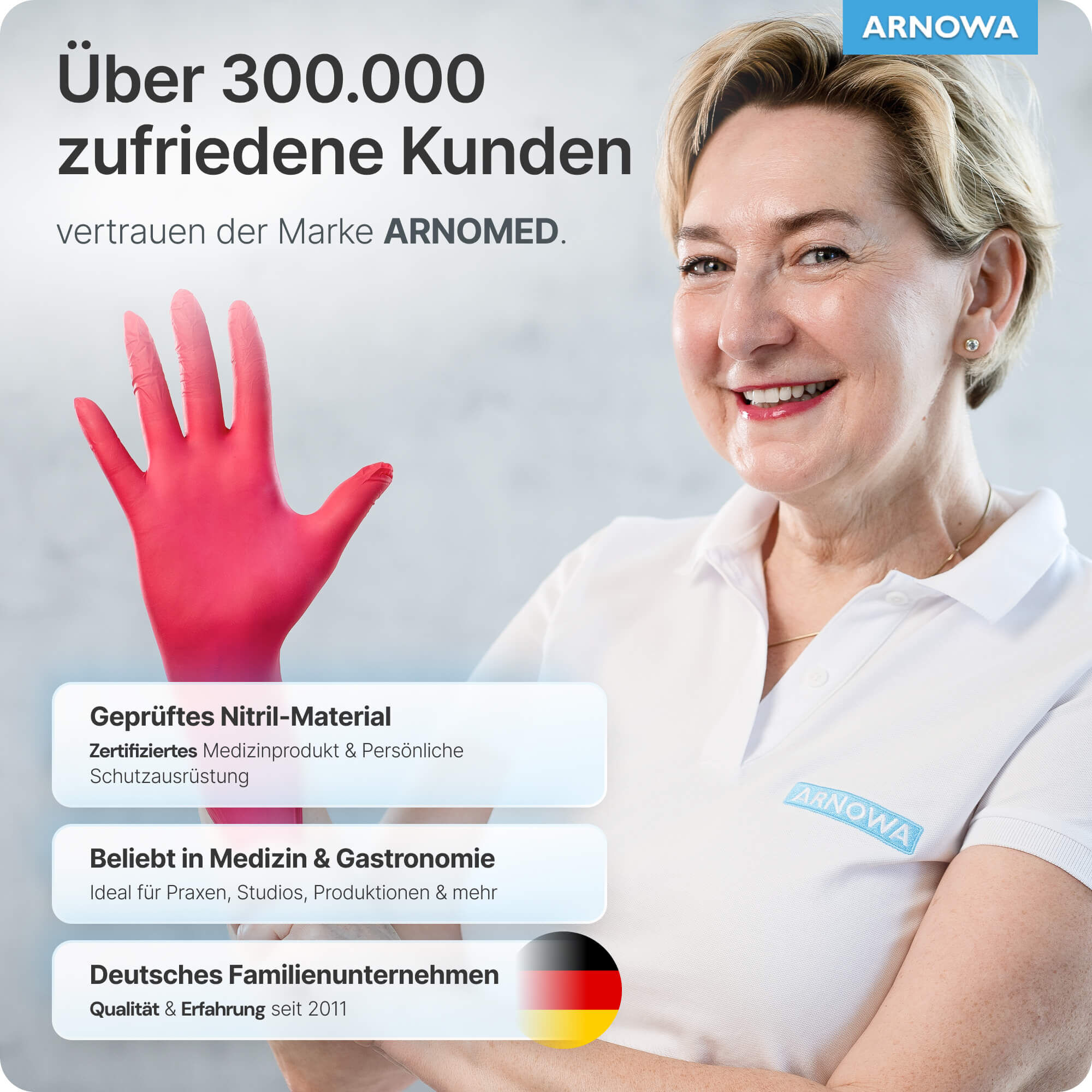 ARNOMED Nitril Handschuhe Rot