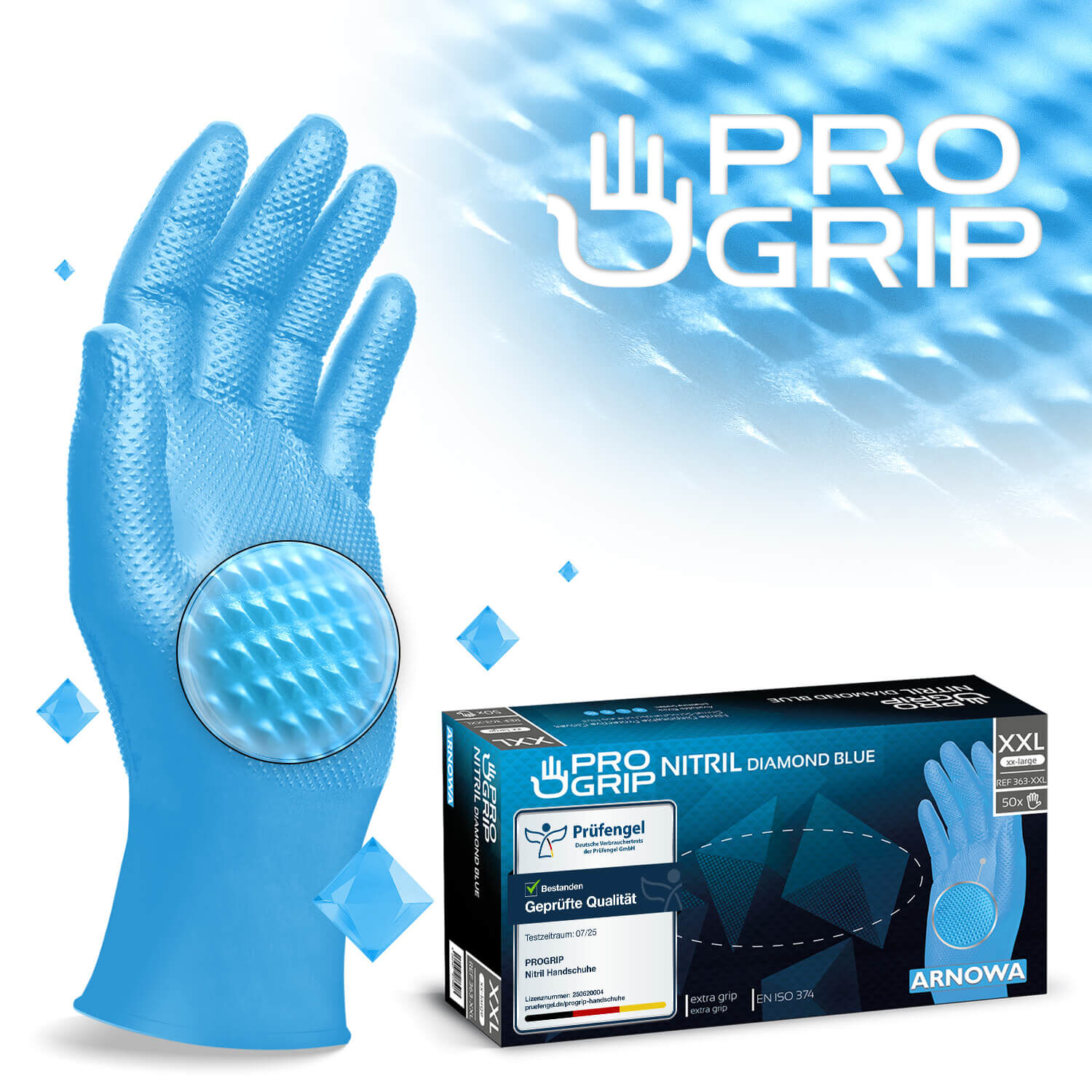 PROGRIP NITRIL DIAMOND BLUE – Handschuhe Diamant