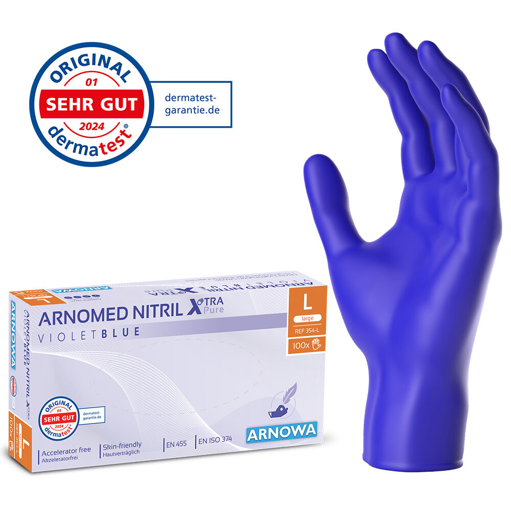 ARNOMED NITRIL XTRA PURE - Hautverträgliche Einmalhandschuhe ARNOMED NITRIL XTRA PURE - Hautverträgliche Einmalhandschuhe