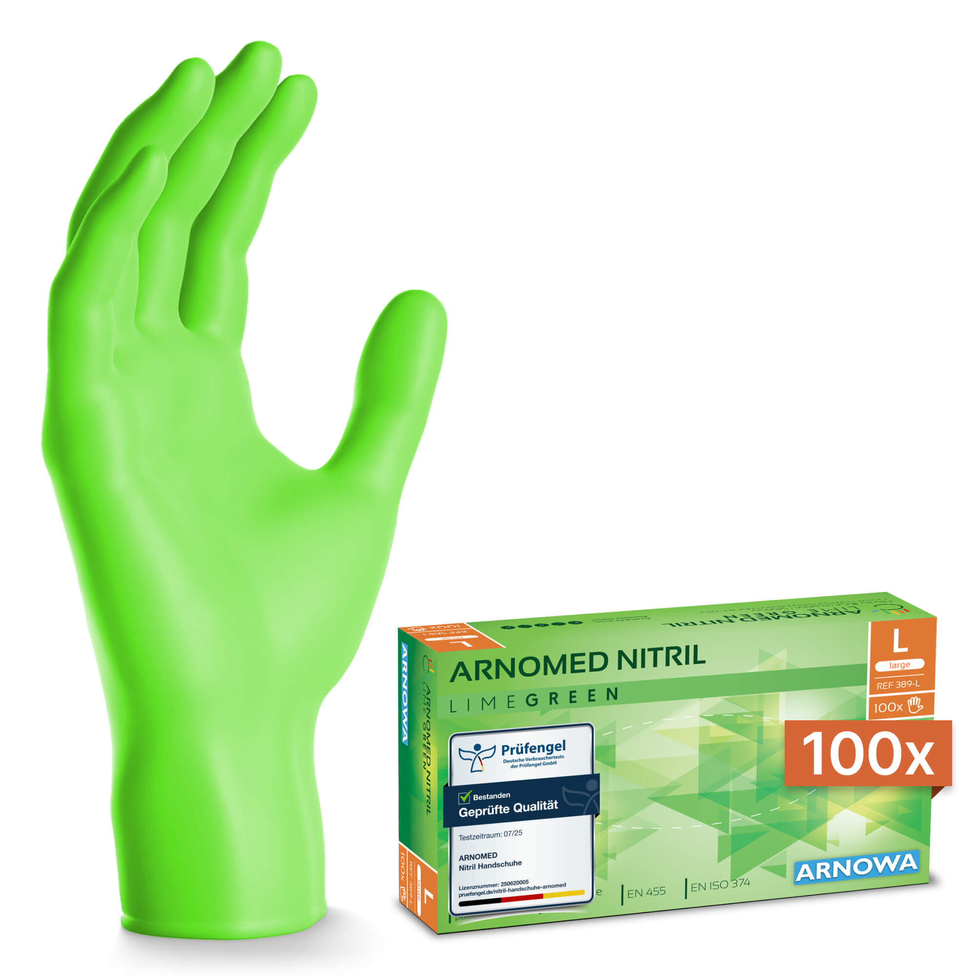 ARNOMED NITRIL LIME GREEN - Einmalhandschuhe Grün