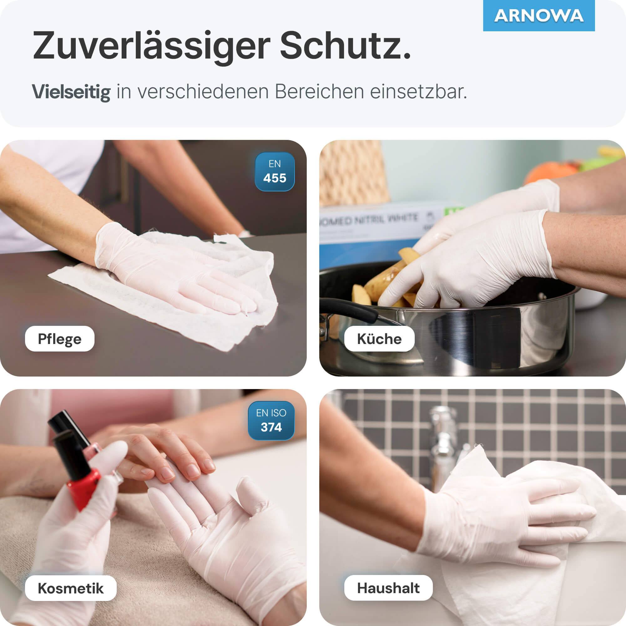 ARNOMED Nitril Handschuhe Weiß