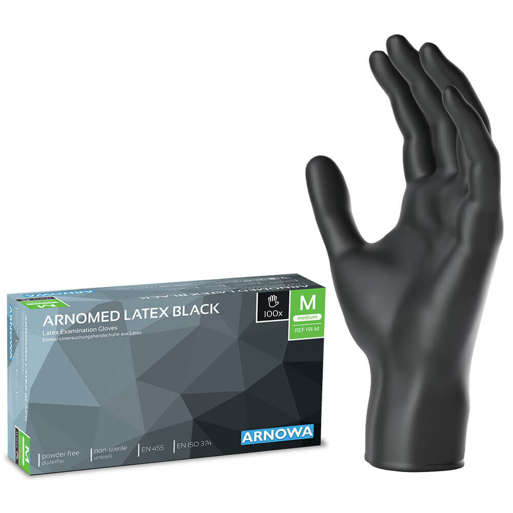 191-m Schwarze Latexhandschuhe