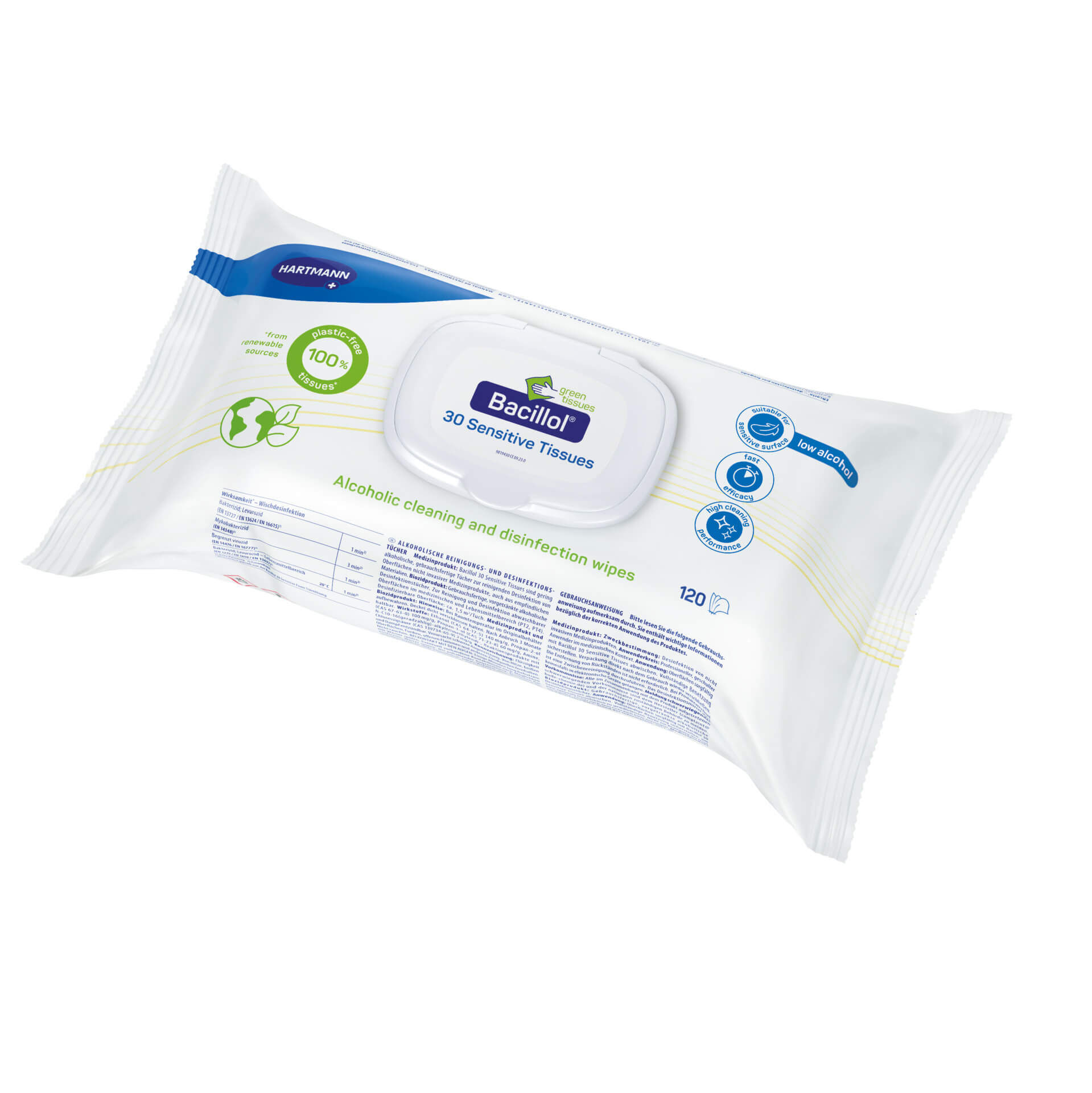 Bacillol 30 Green Sensitive Desinfektionstücher.