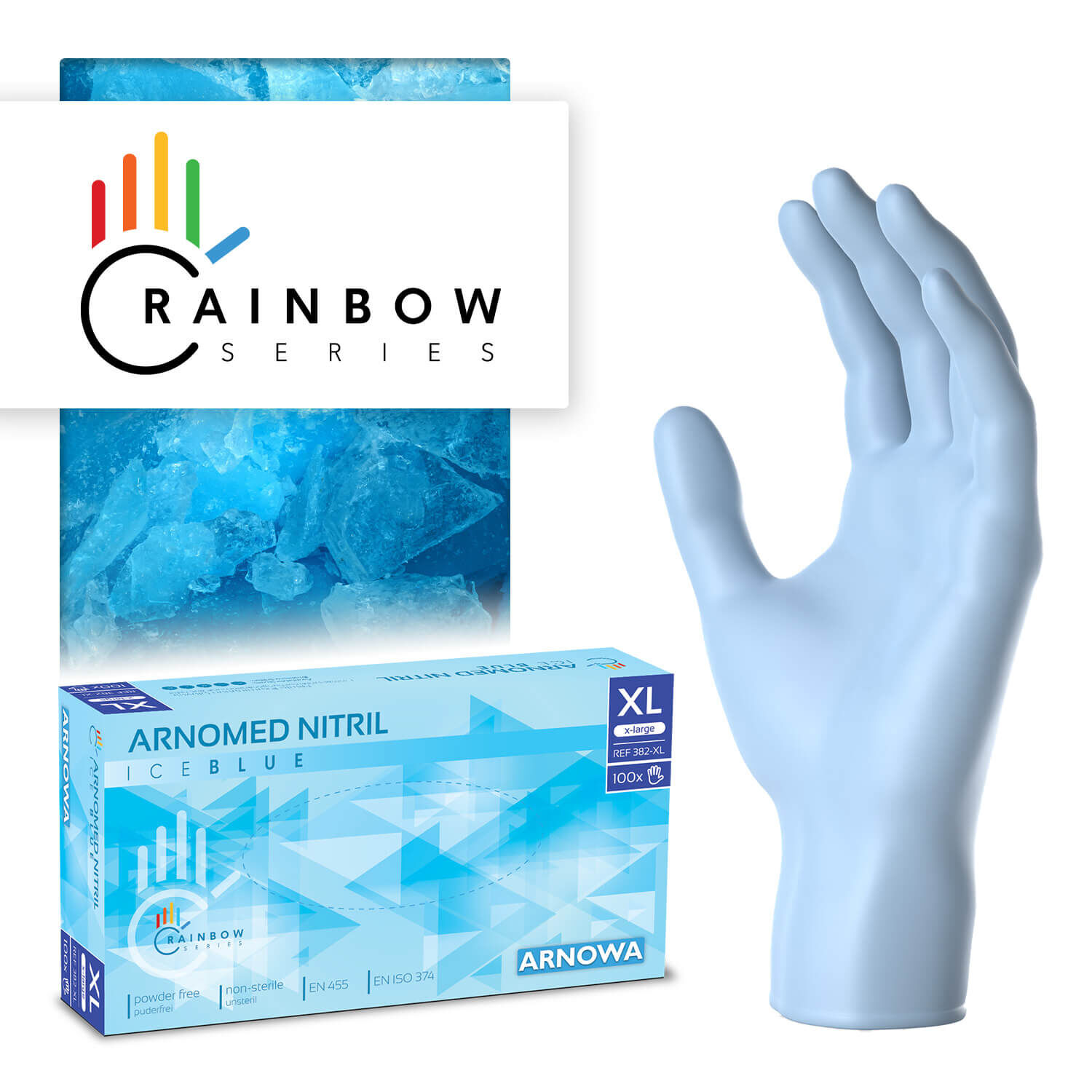 ARNOMED NITRIL ICE BLUE – Einweghandschuhe Hellblau ARNOMED NITRIL ICE BLUE – Einweghandschuhe Hellblau