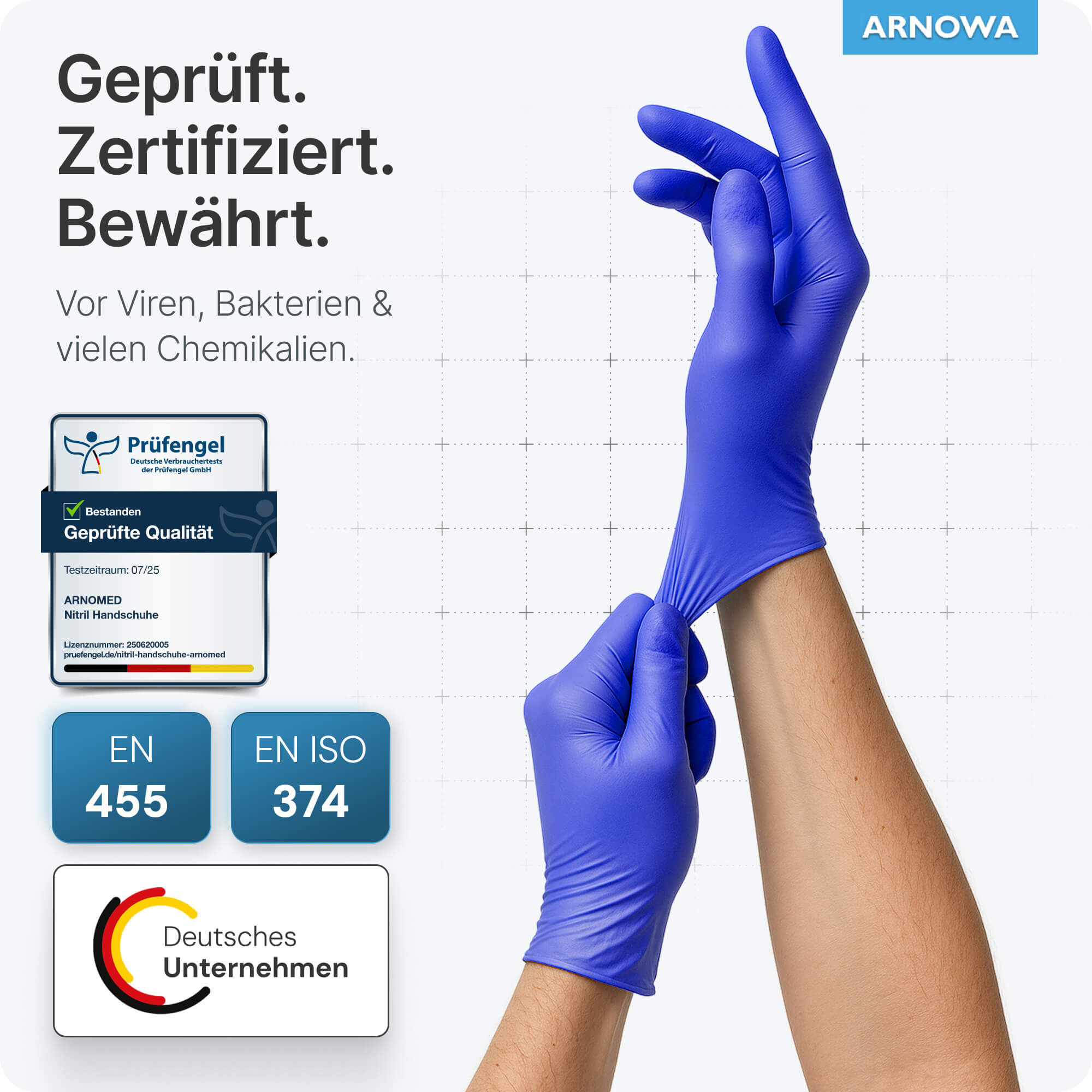 ARNOMED Nitril Handschuhe Blau