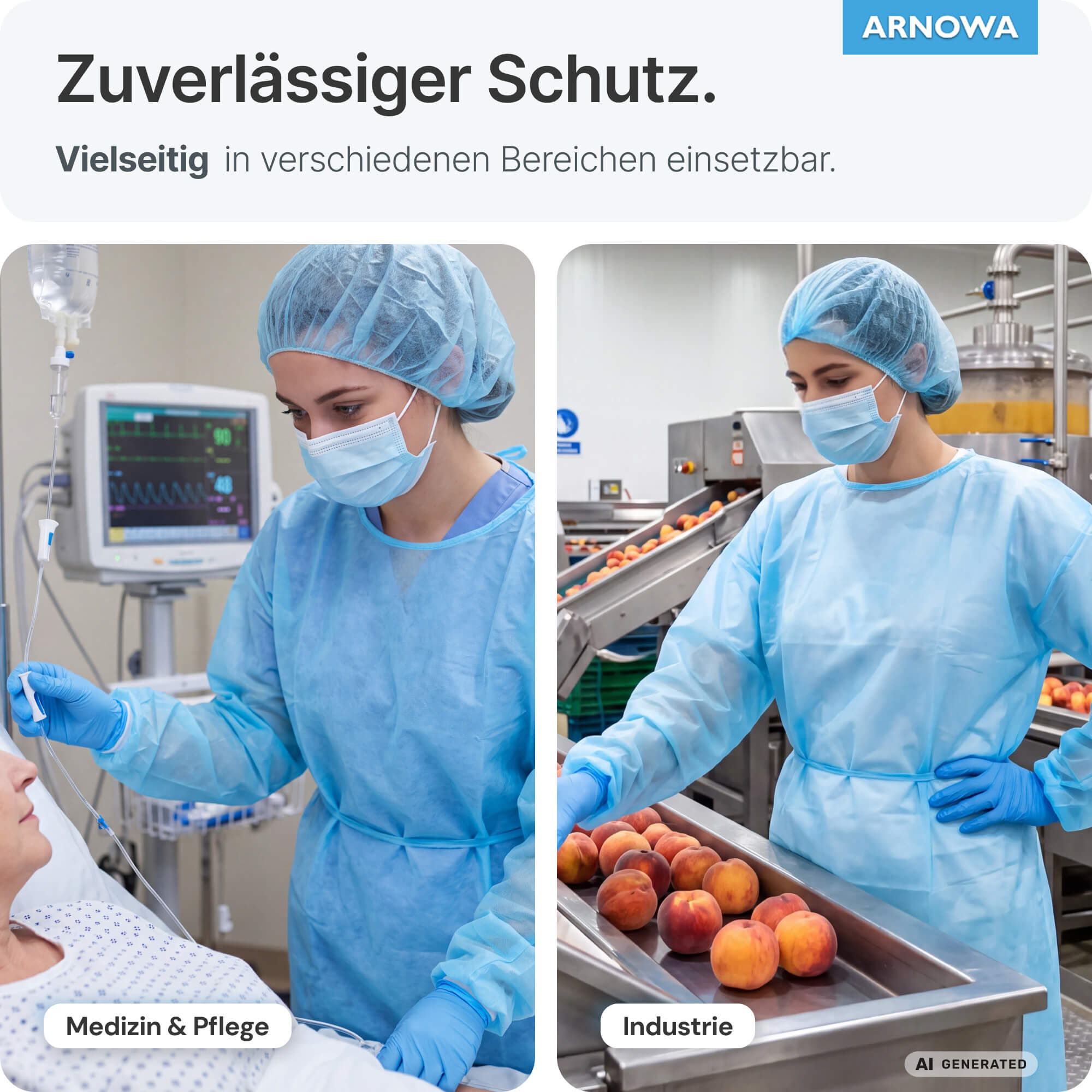 PP Schutzkittel Blau Anwendungsbereiche