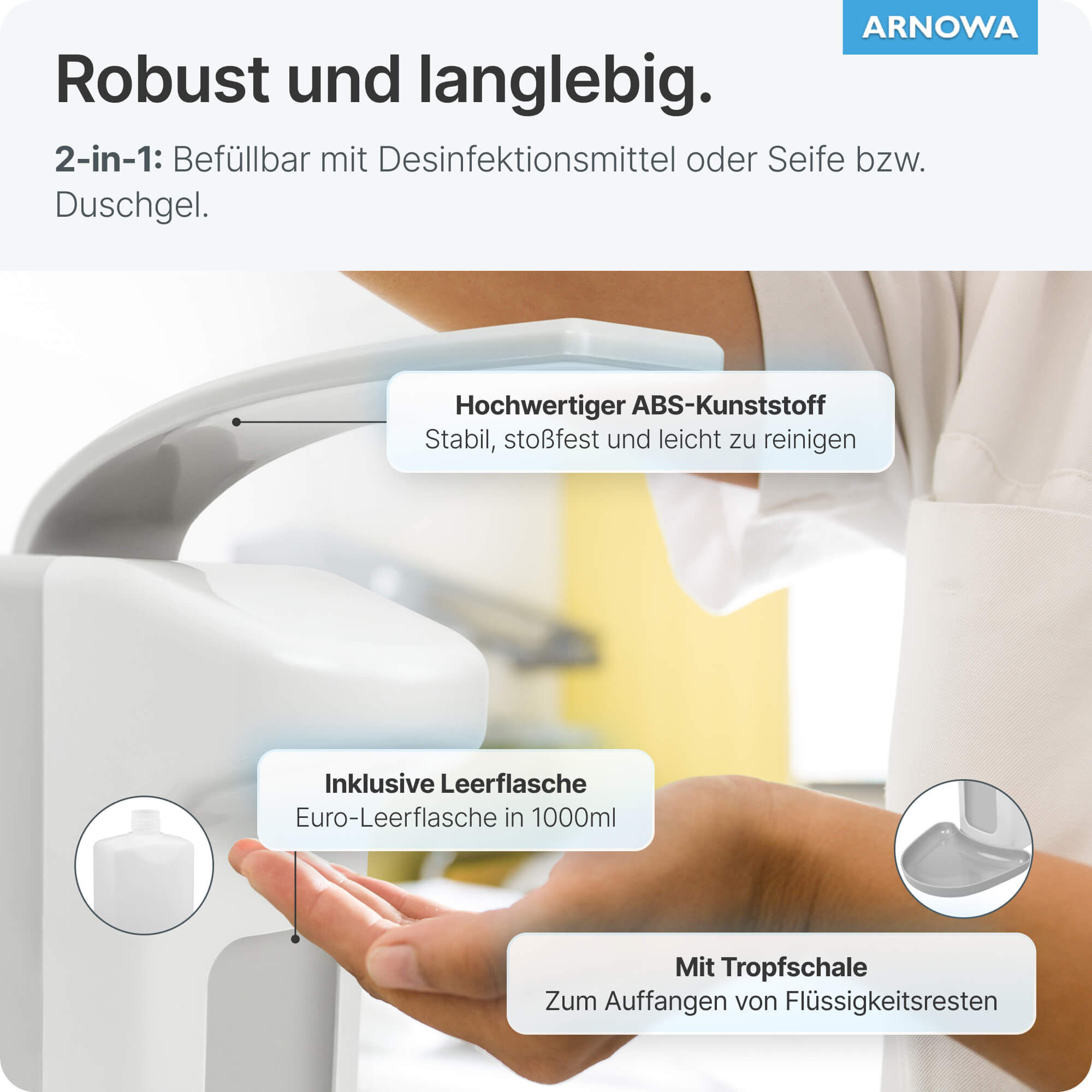 ARNOMED ABS Desinfektionsspender Vorteile