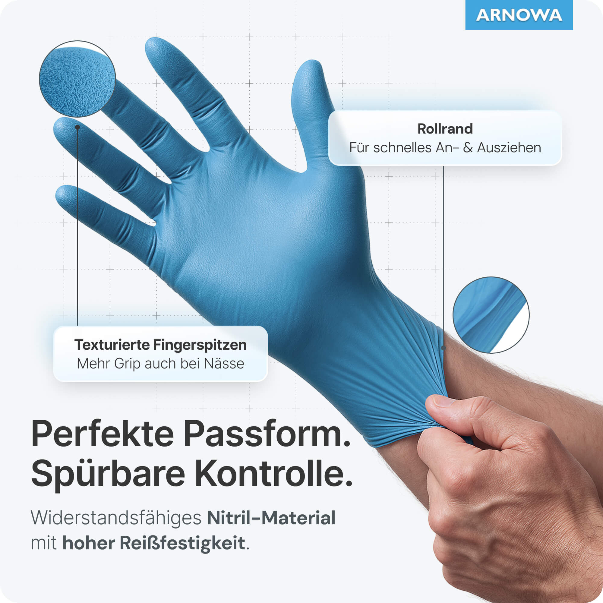 ARNOMED Nitril Handschuhe Blau