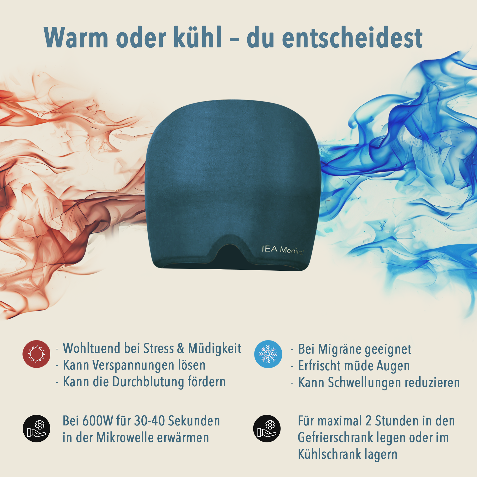 Migränemaske zur Kälte- und Wärmetherapie