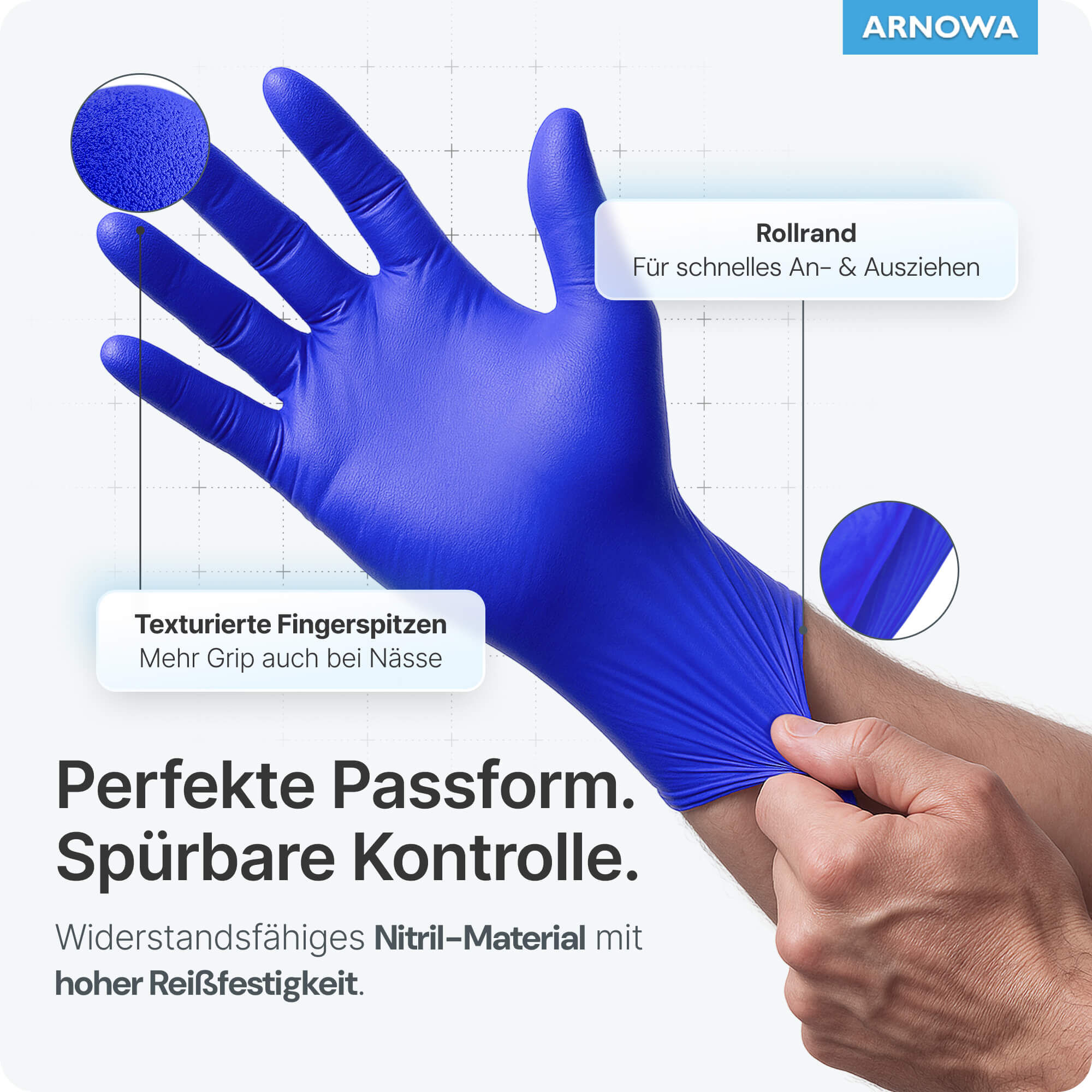 ARNOMED Nitril Handschuhe Blau