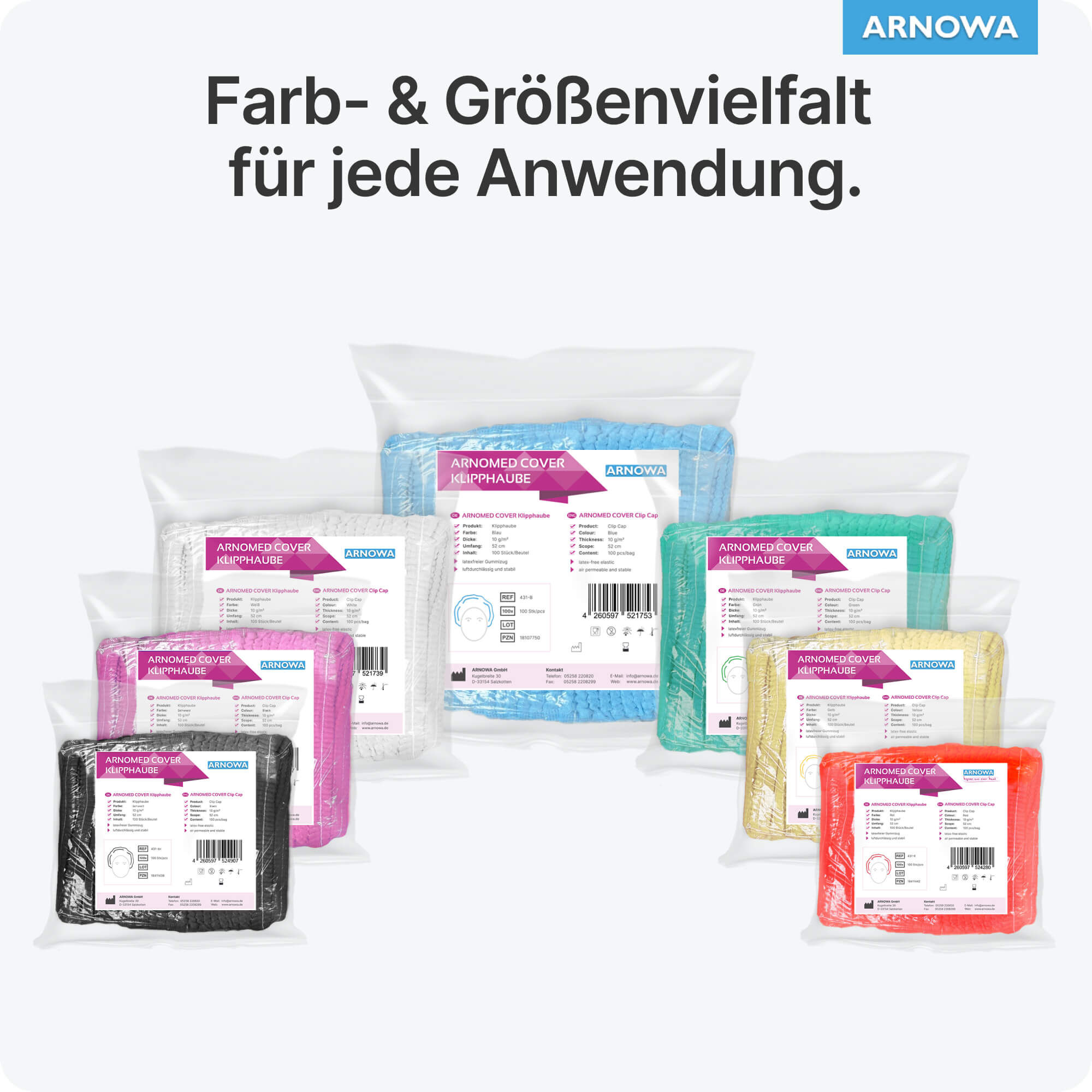 Klipphauben Pink Farbauswahl