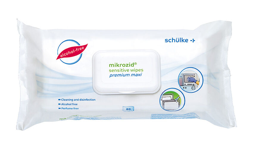 Alkoholfreie mikrozid sensitive wipes premium im 80-Stück-Flow-Pack