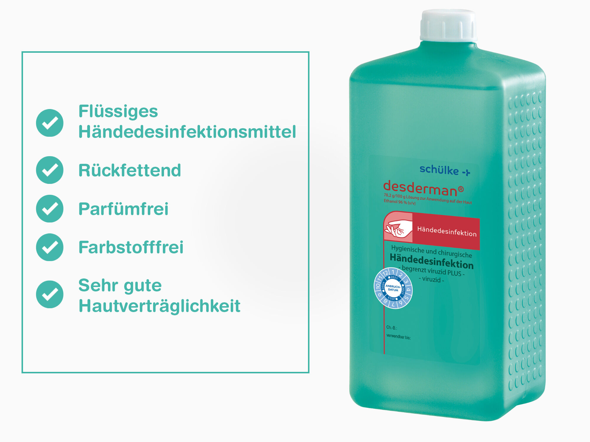 schuelke-desderman-vorteile-1l-euroflasche Vorteile desderman Händedesinfektion