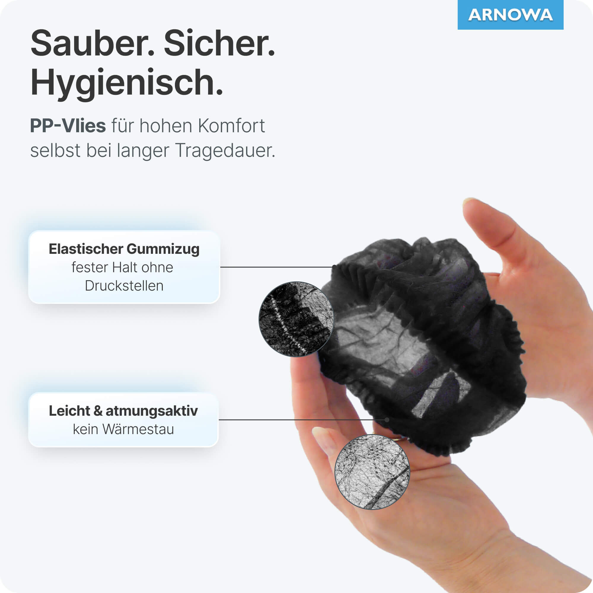 Klipphauben Schwarz Atmungsaktiv