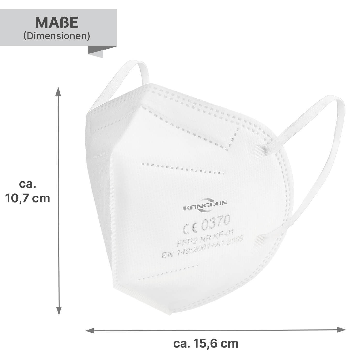 411-wh-maße Weiße FFP2 Maske Maße