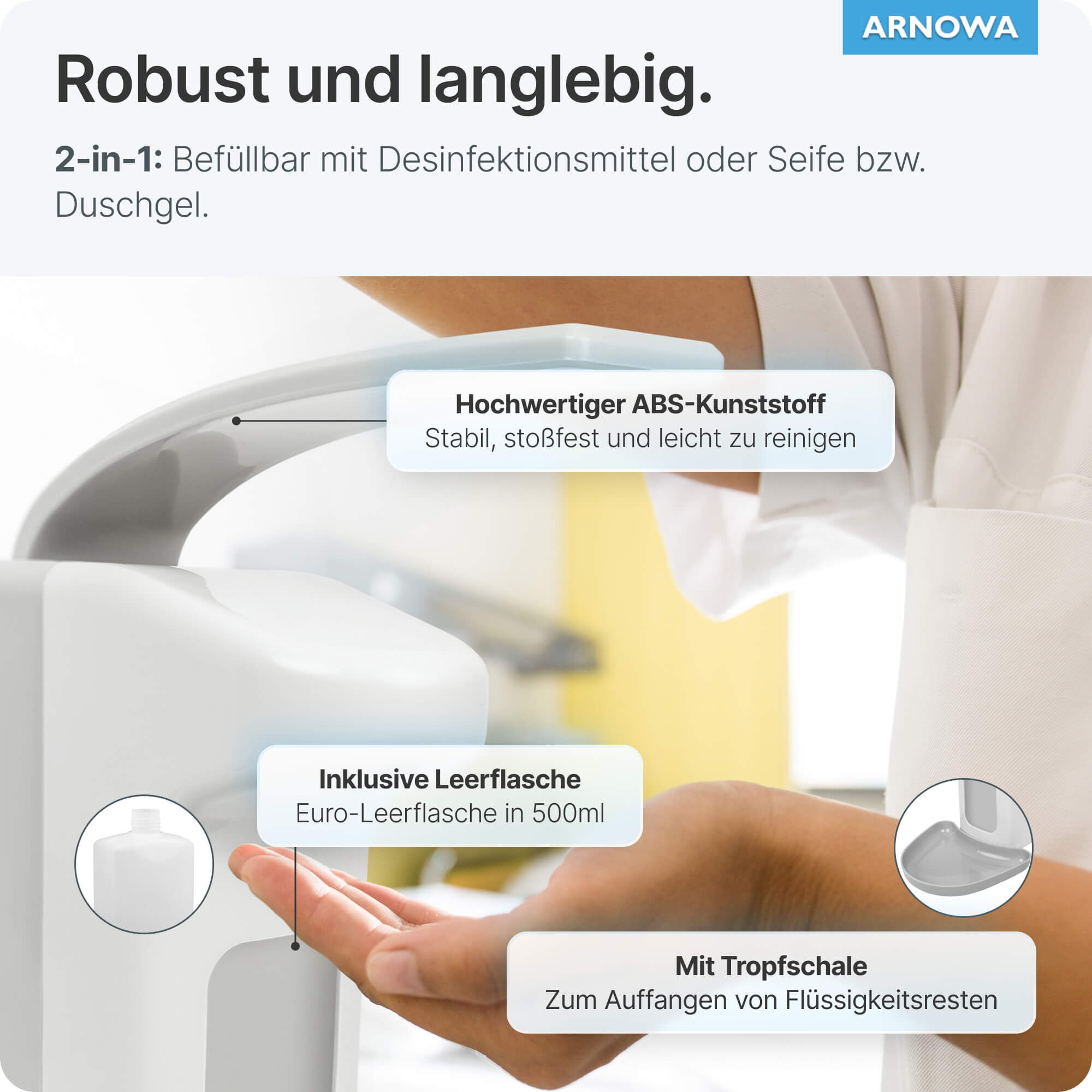 ARNOMED ABS Desinfektionsspender Vorteile