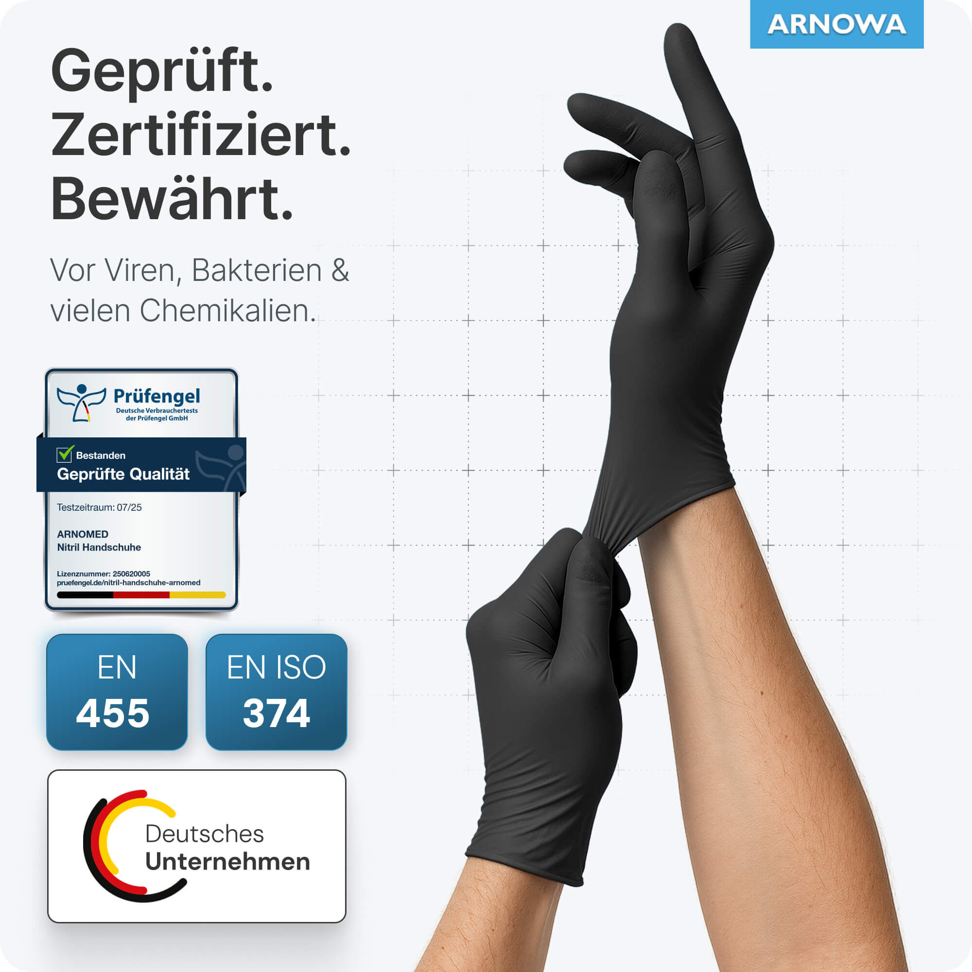 ARNOMED Nitril Handschuhe Schwarz