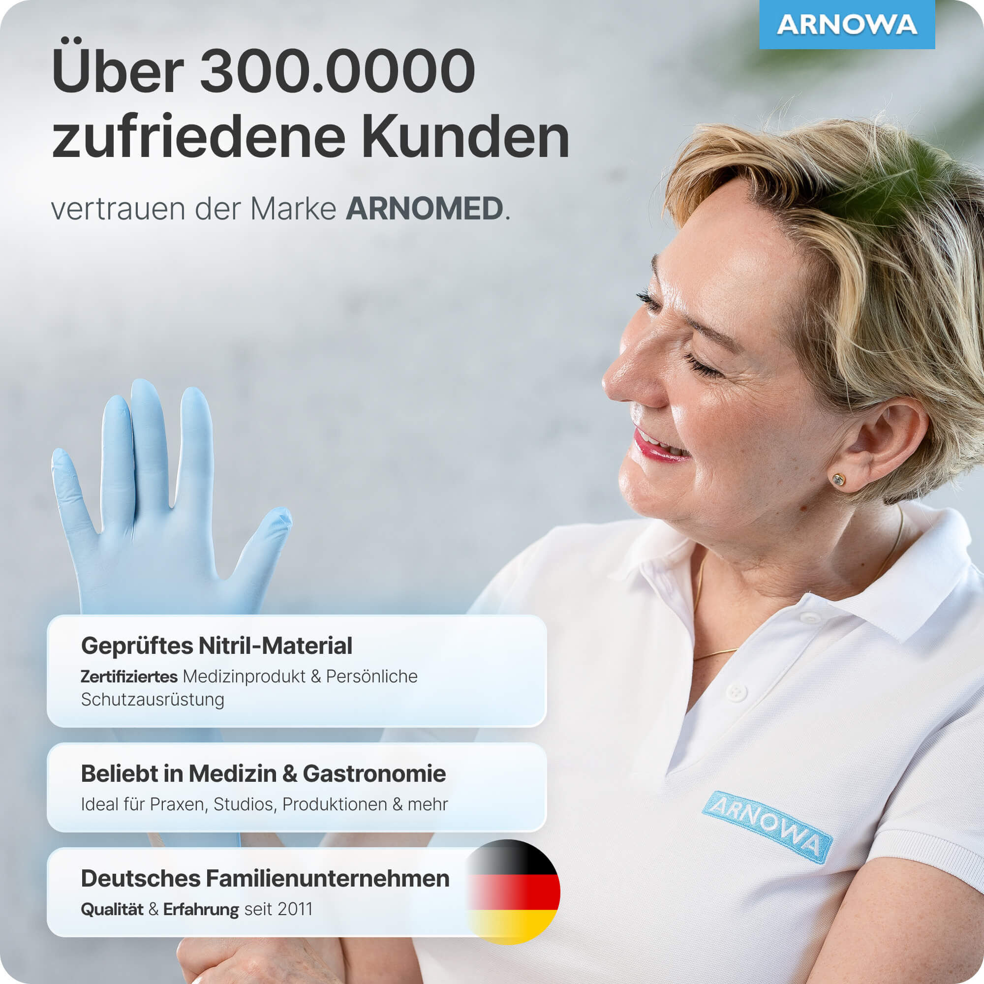 ARNOMED Nitril Handschuhe Hellblau