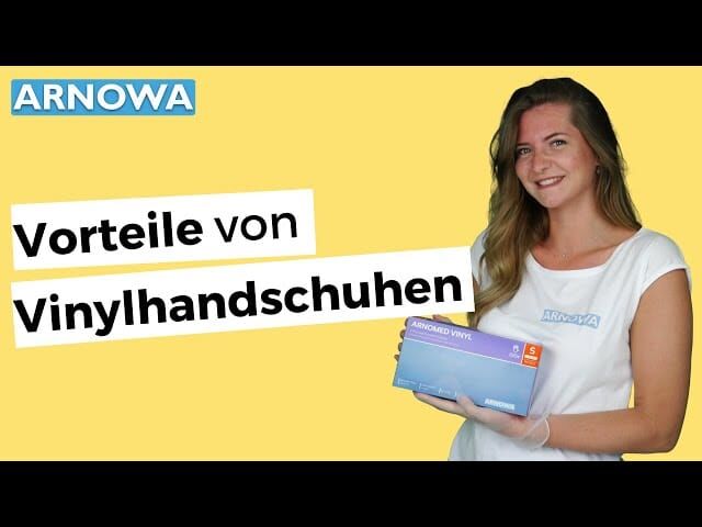 Thumbnail eines Youtube-Videos zu den Vorteilen von Vinyl Handschuhen.