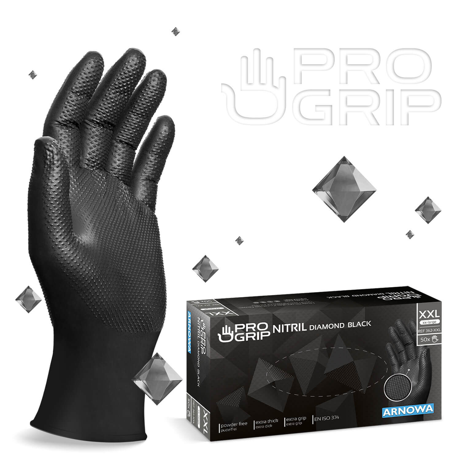 PROGRIP NITRIL DIAMOND BLACK – Handschuhe Diamant