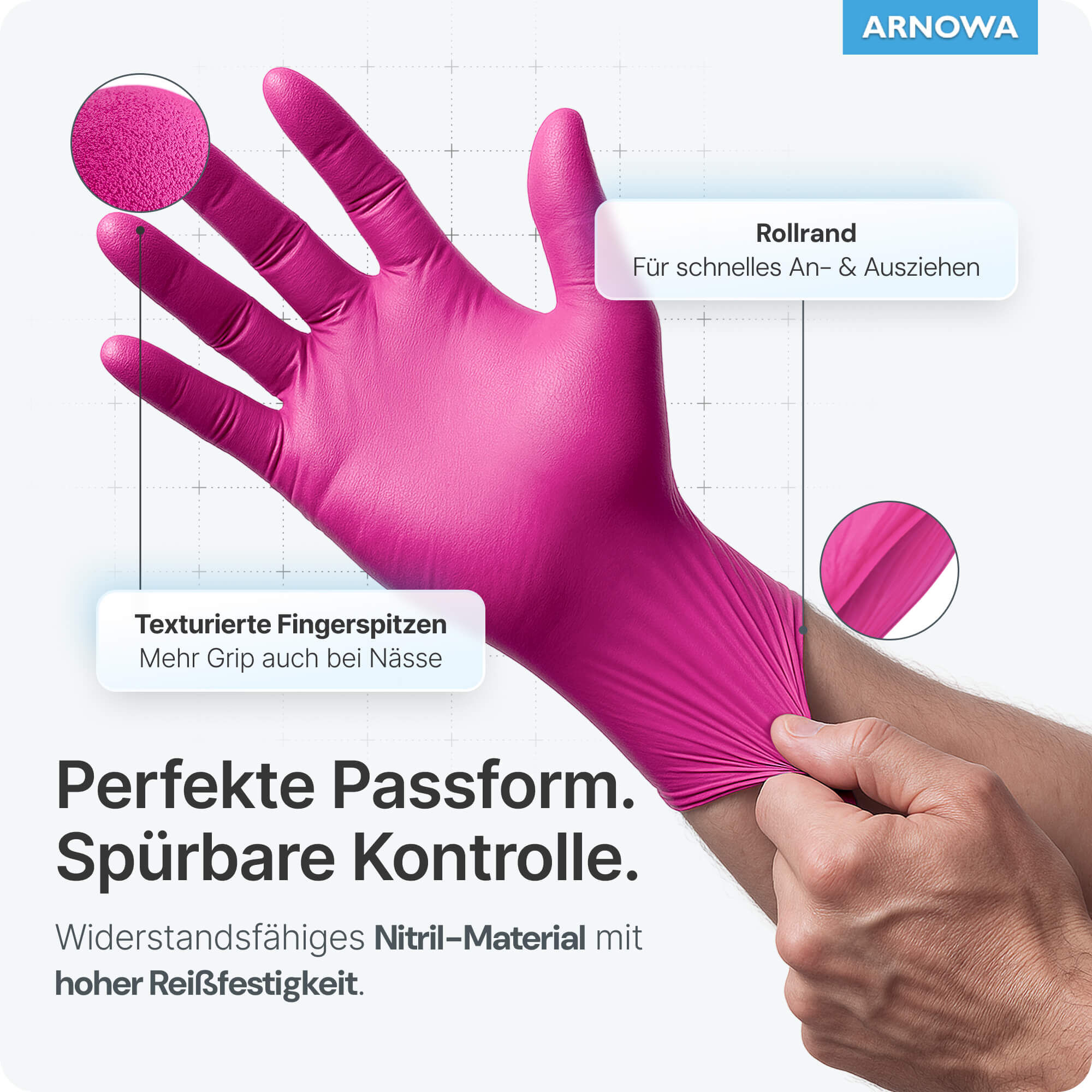 ARNOMED Nitril Handschuhe Pink