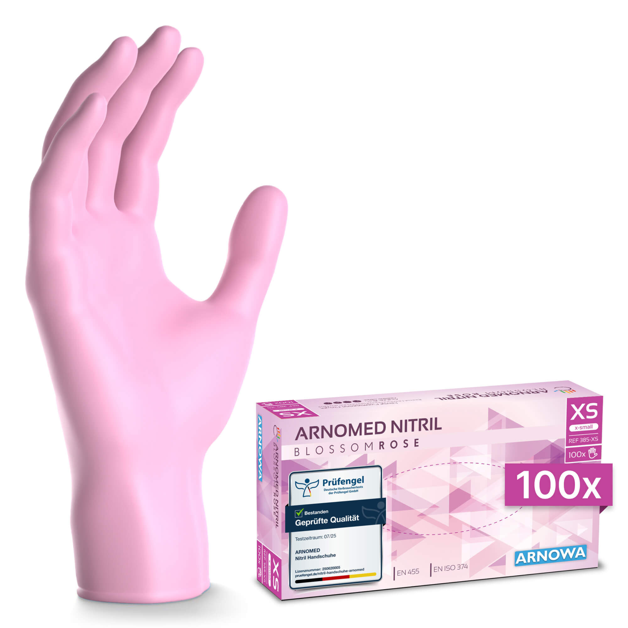 ARNOMED NITRIL BLOSSOM ROSE - Einmalhandschuhe Rosa