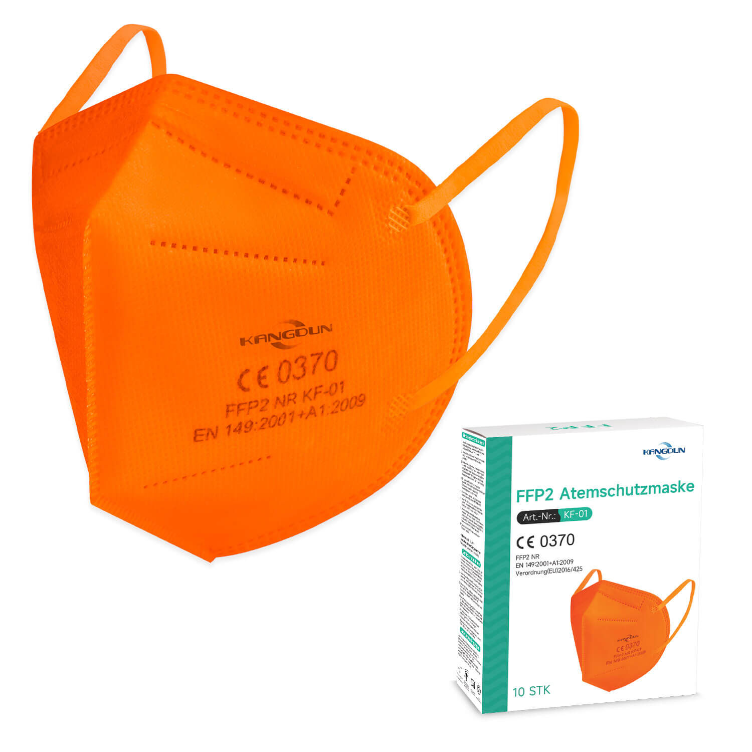 KANGDUN FFP2 Maske ohne Ventil | Orange KANGDUN FFP2 Maske ohne Ventil | Orange