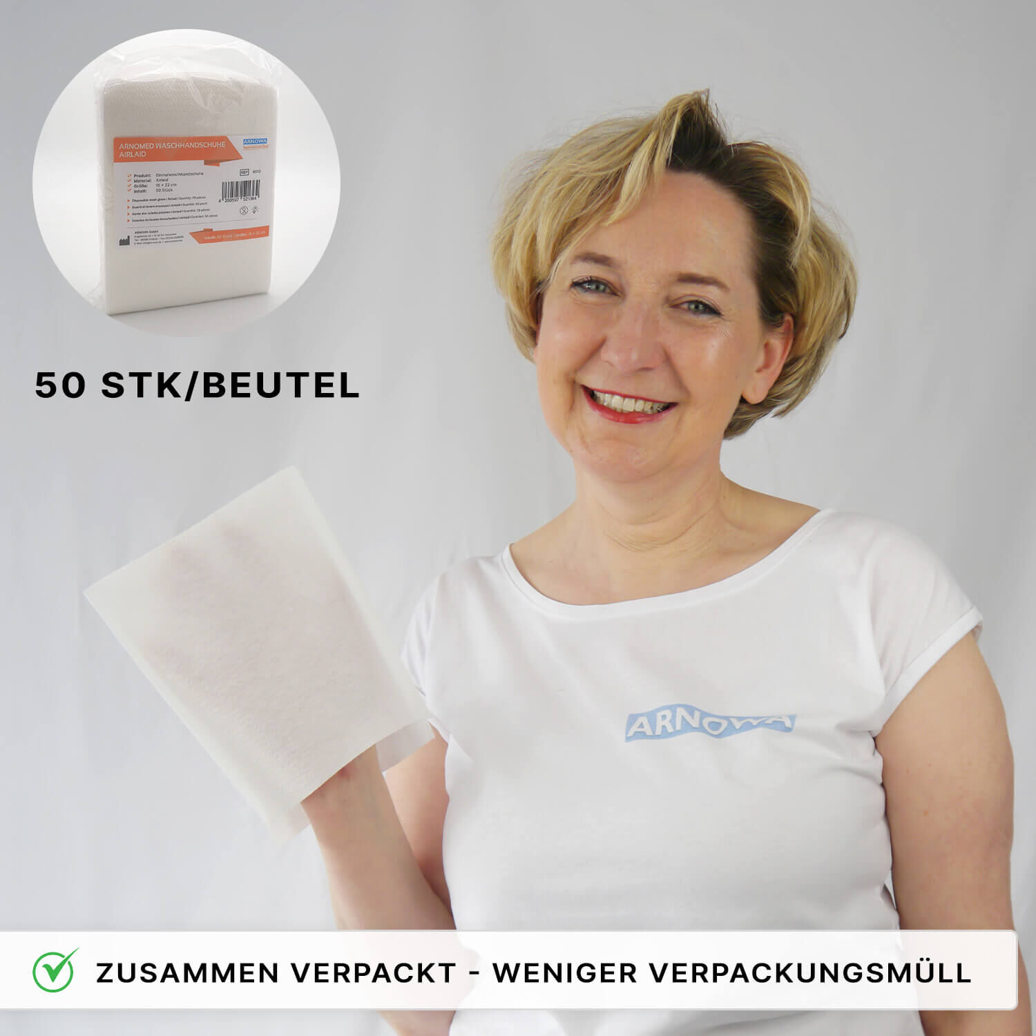 6010-pt05 ARNOMED Einmal Waschlappen